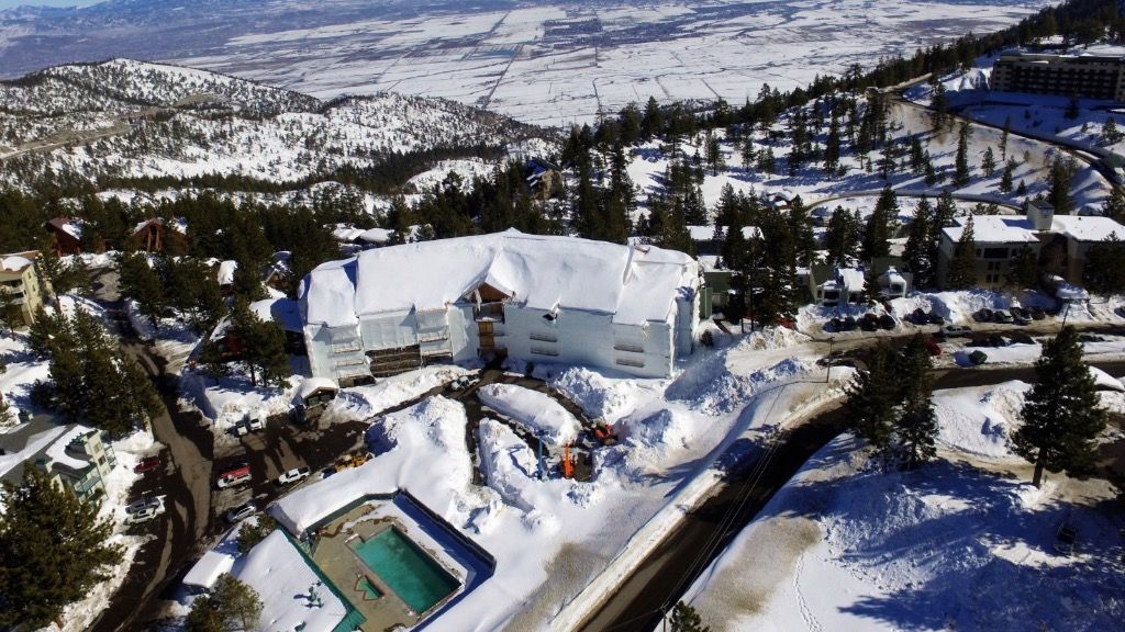 The Peak – construction progress photograph at Lake Tahoe site.